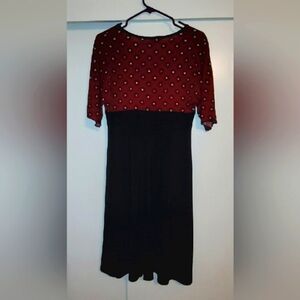 Elegant Red and Black Women's Dress